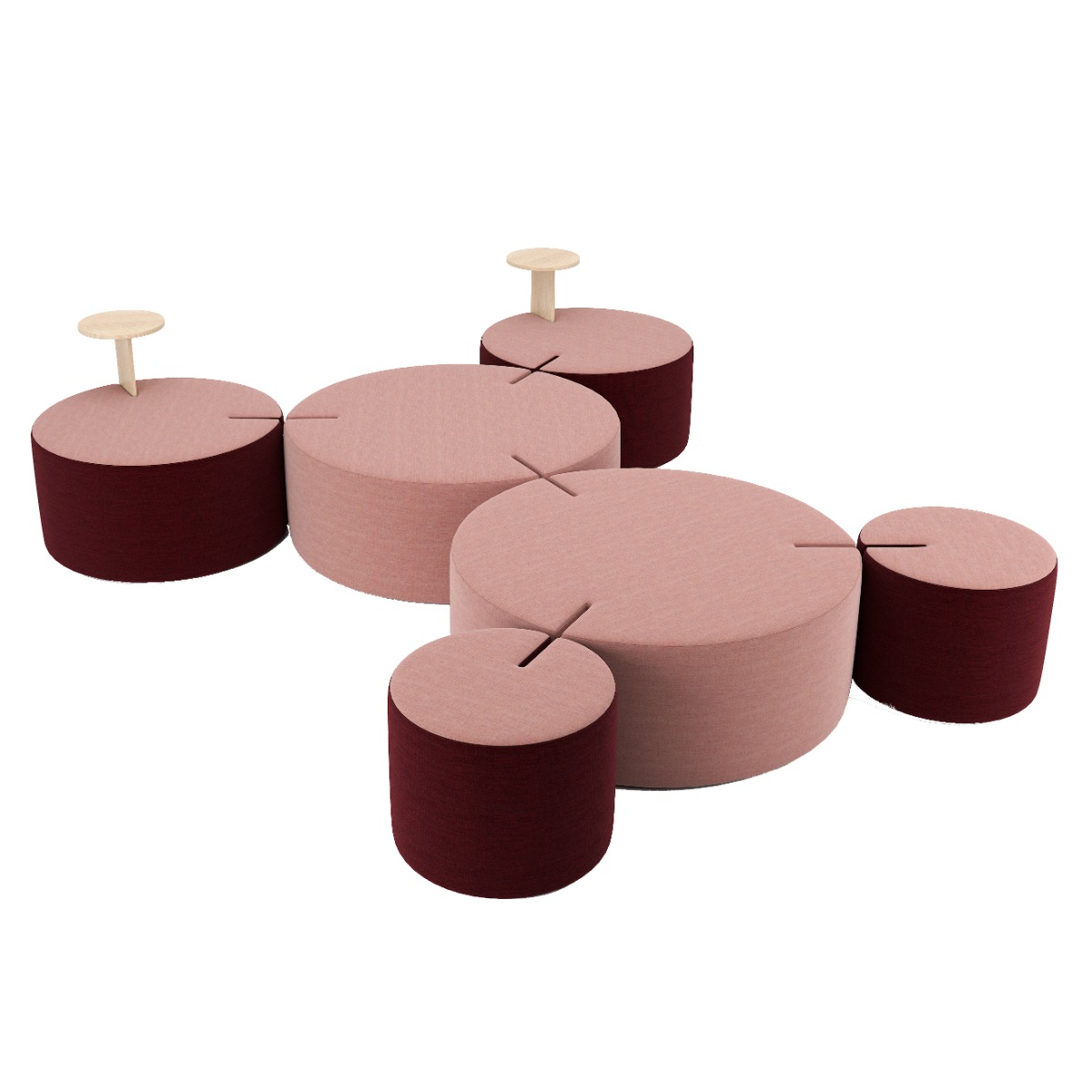 Nowy Styl Hocker Tri.ply Pouff Set 3