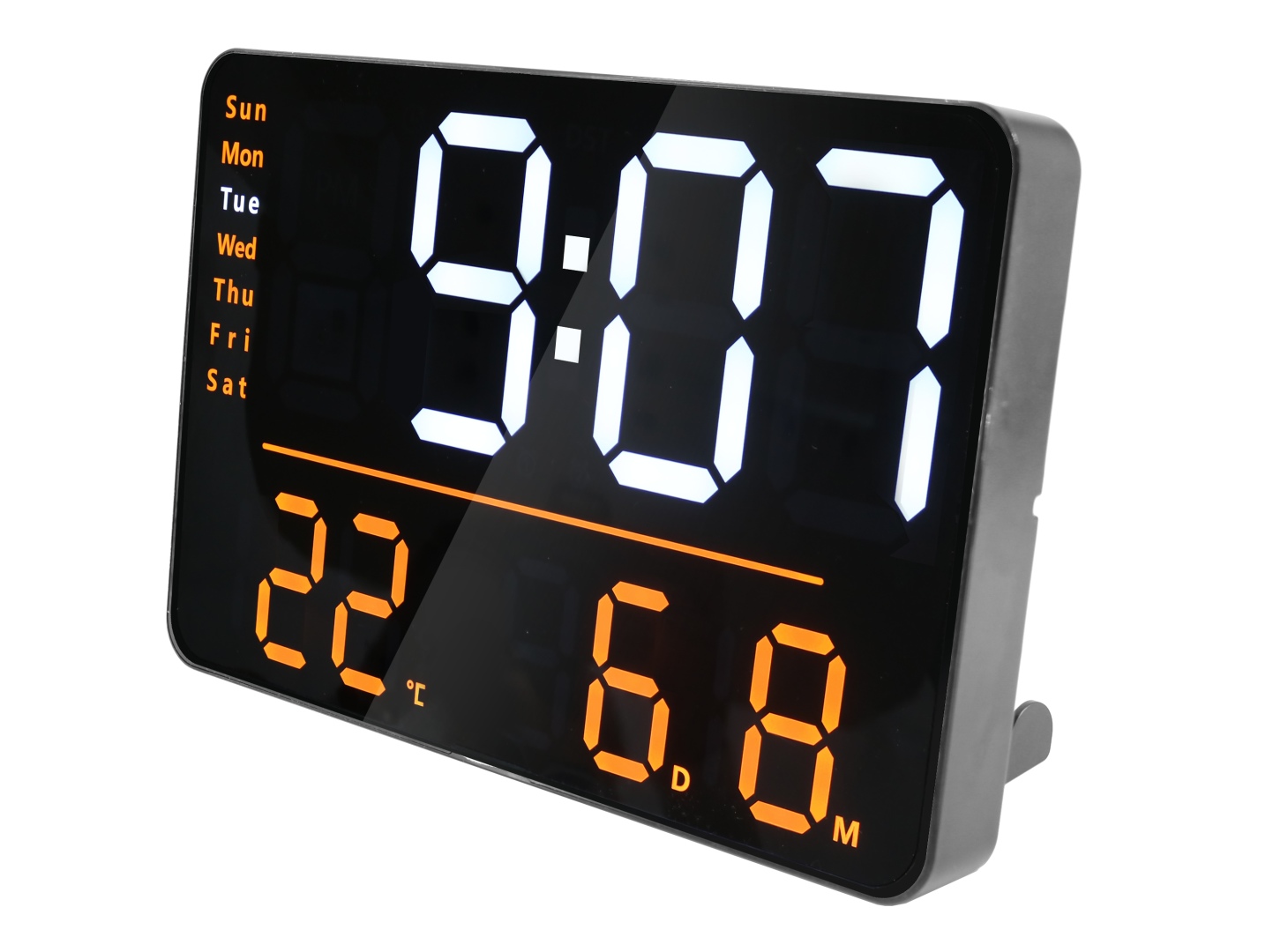 UNILUX NUMI digitale LED-Wanduhr mit Datums- und Temperaturanzeige