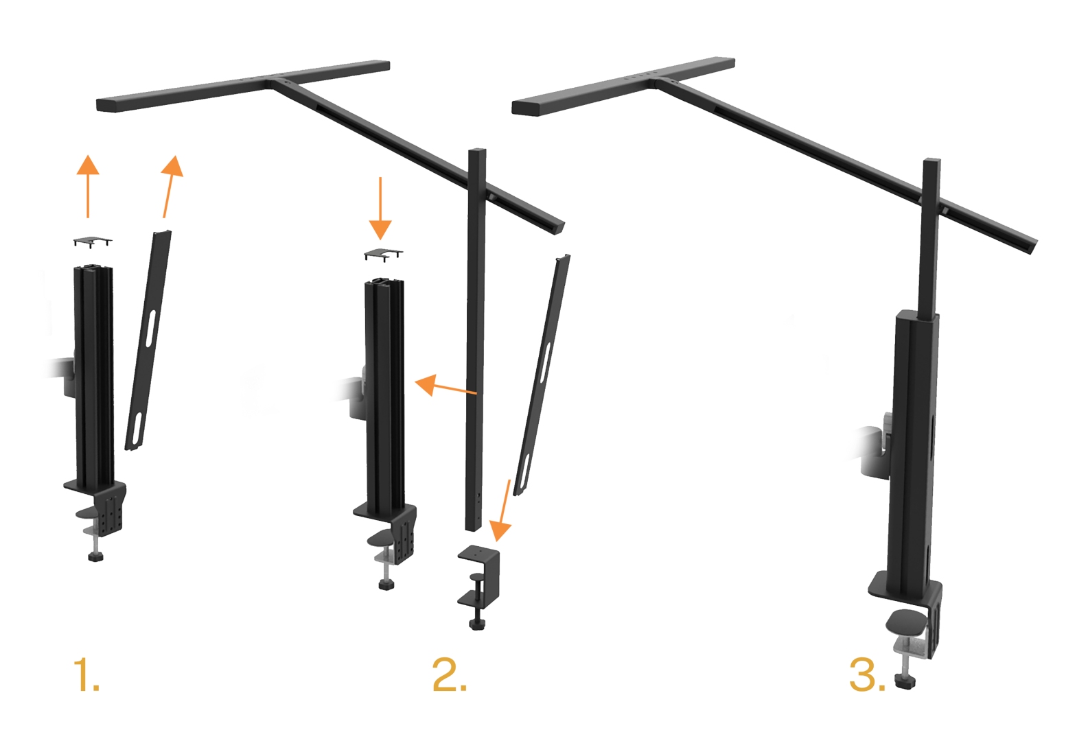Hamelin Tischleuchte mit Monitorarm doppelt Elite lumino screen
