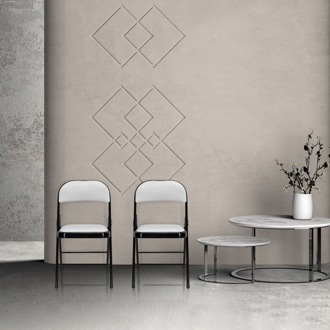 Eleganter Tudela Kunstleder Klappstuhl in Schwarz