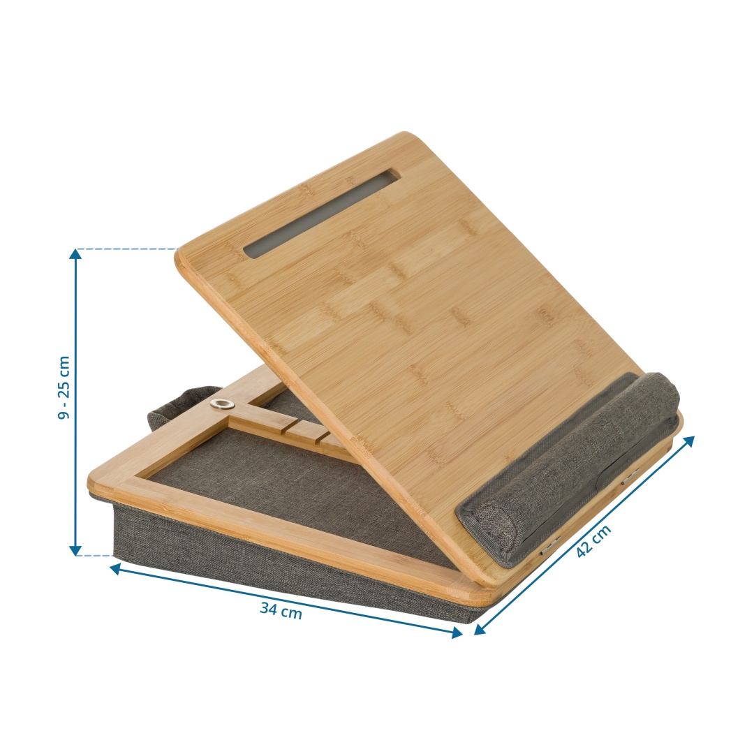 HJH Laptopunterlage Laptop Kissen COMFILAP III 42 x 34 cm, einstellbar braun grau