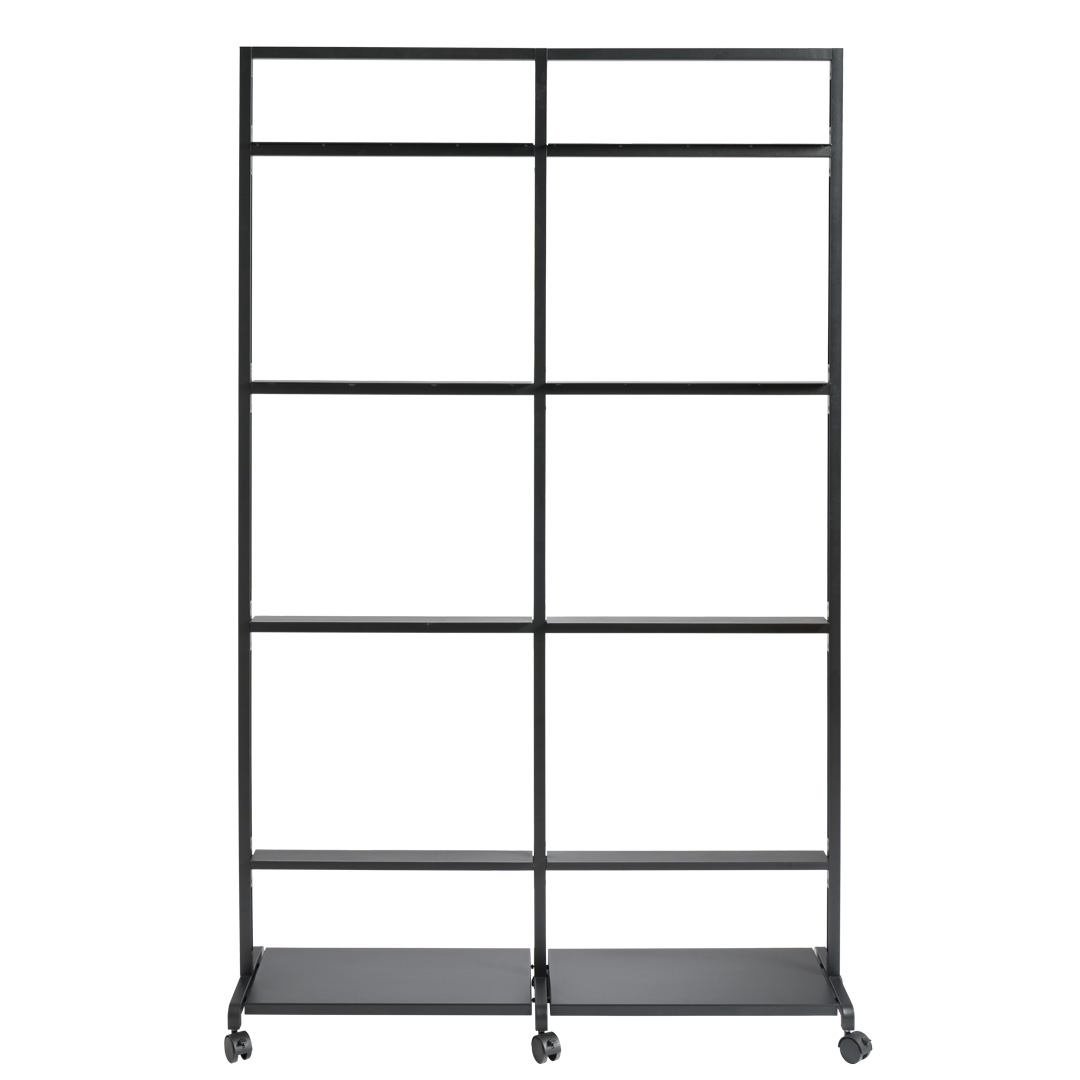 apto plus Extend Freistehend, Schwarze Metallbodenplatte mit Räder, Doppelt