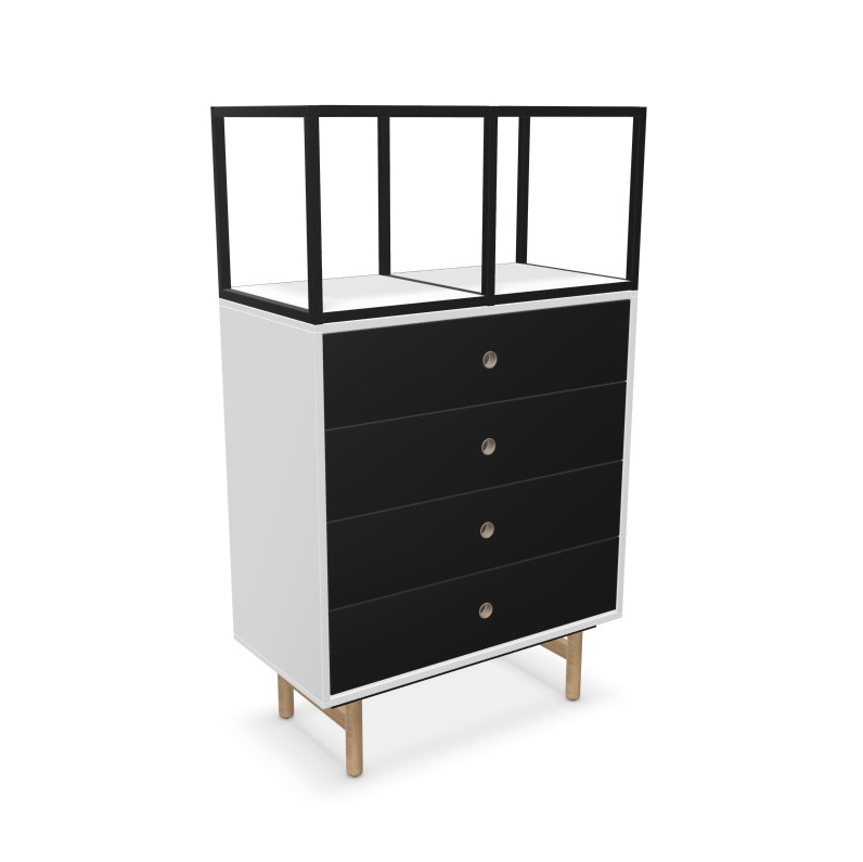 Bridge Schubladenschrank mit 4 Schubladen inkl. Regaltop
