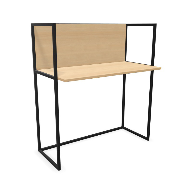 Outline Schreibtisch mit Sichtblende in Holzoptik