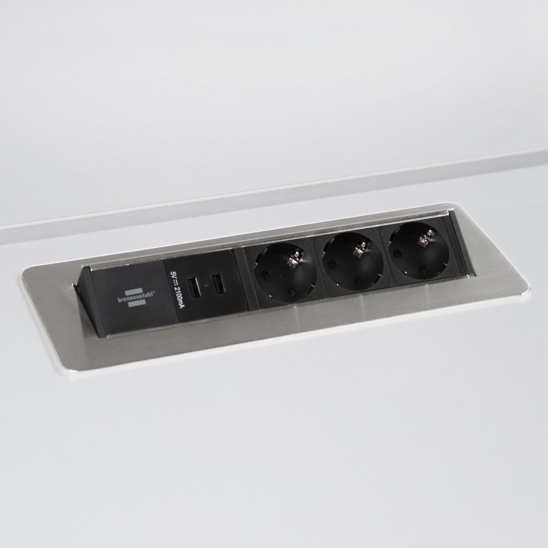 Hammerbacher Steckdosenleiste 3x VDE 2x USB ohne Einbau