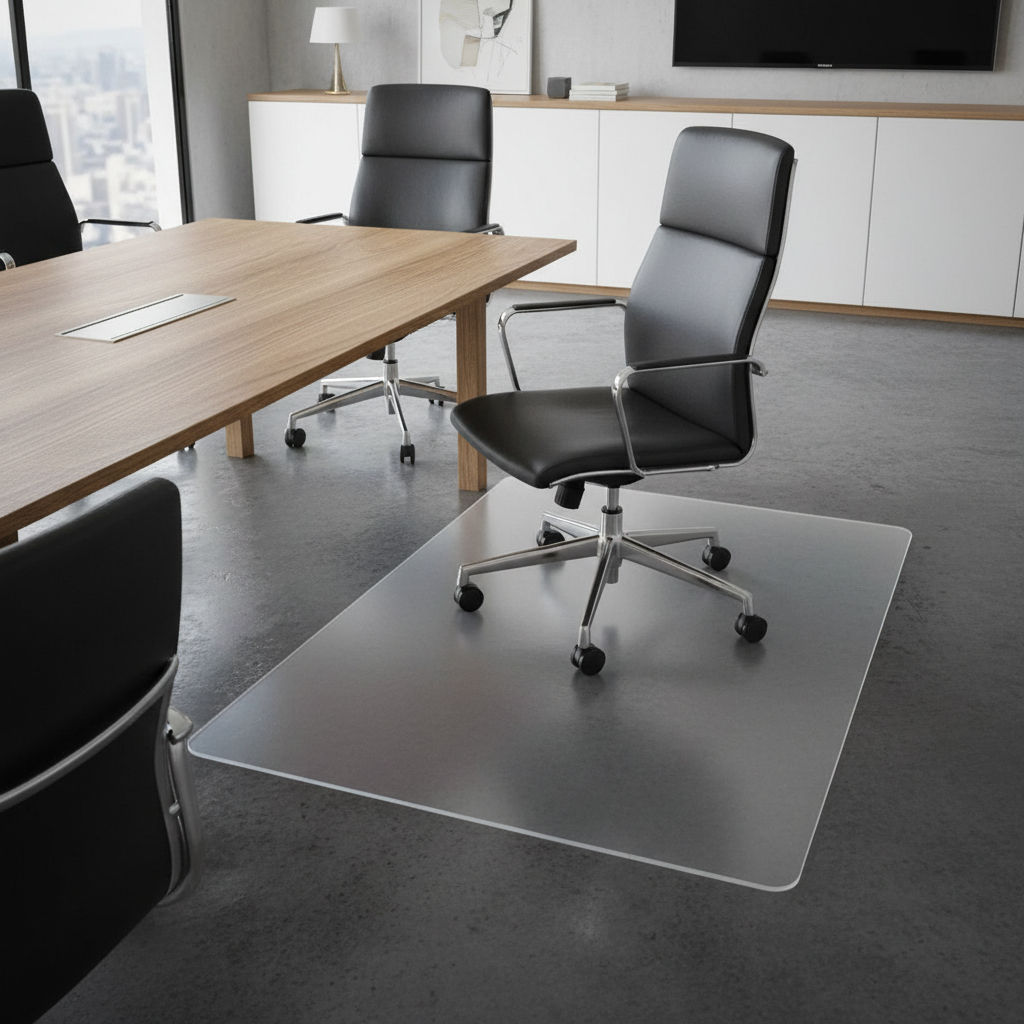 Detailansicht der transparenten Struktur der Cleartex Bodenschutzmatte