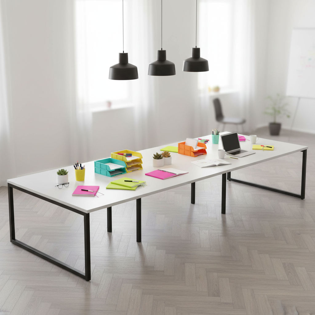 6-Personen Workbench bSpace von Nowy Styl mit elegantem O-Fuß-Gestell