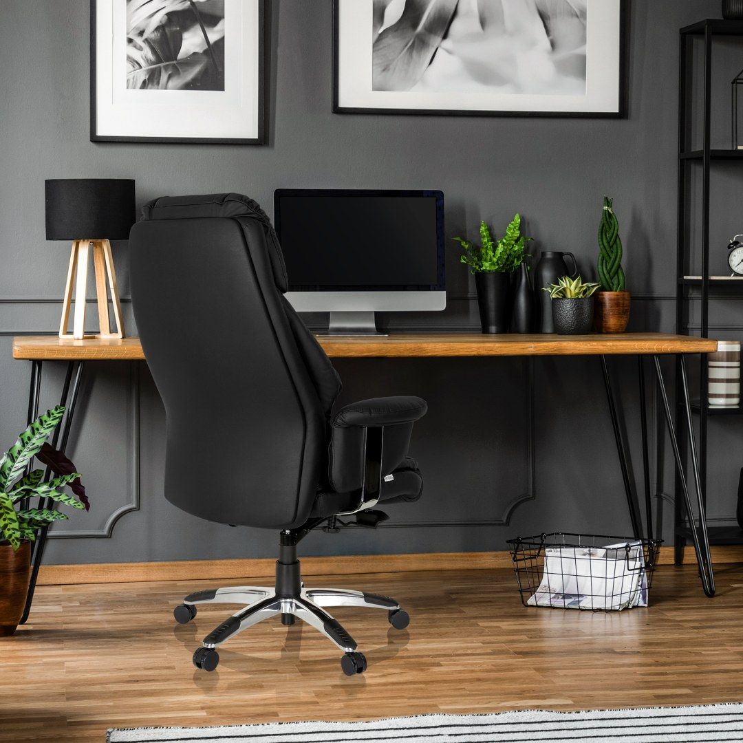 Chefsessel aus Kunstleder in Schwarz