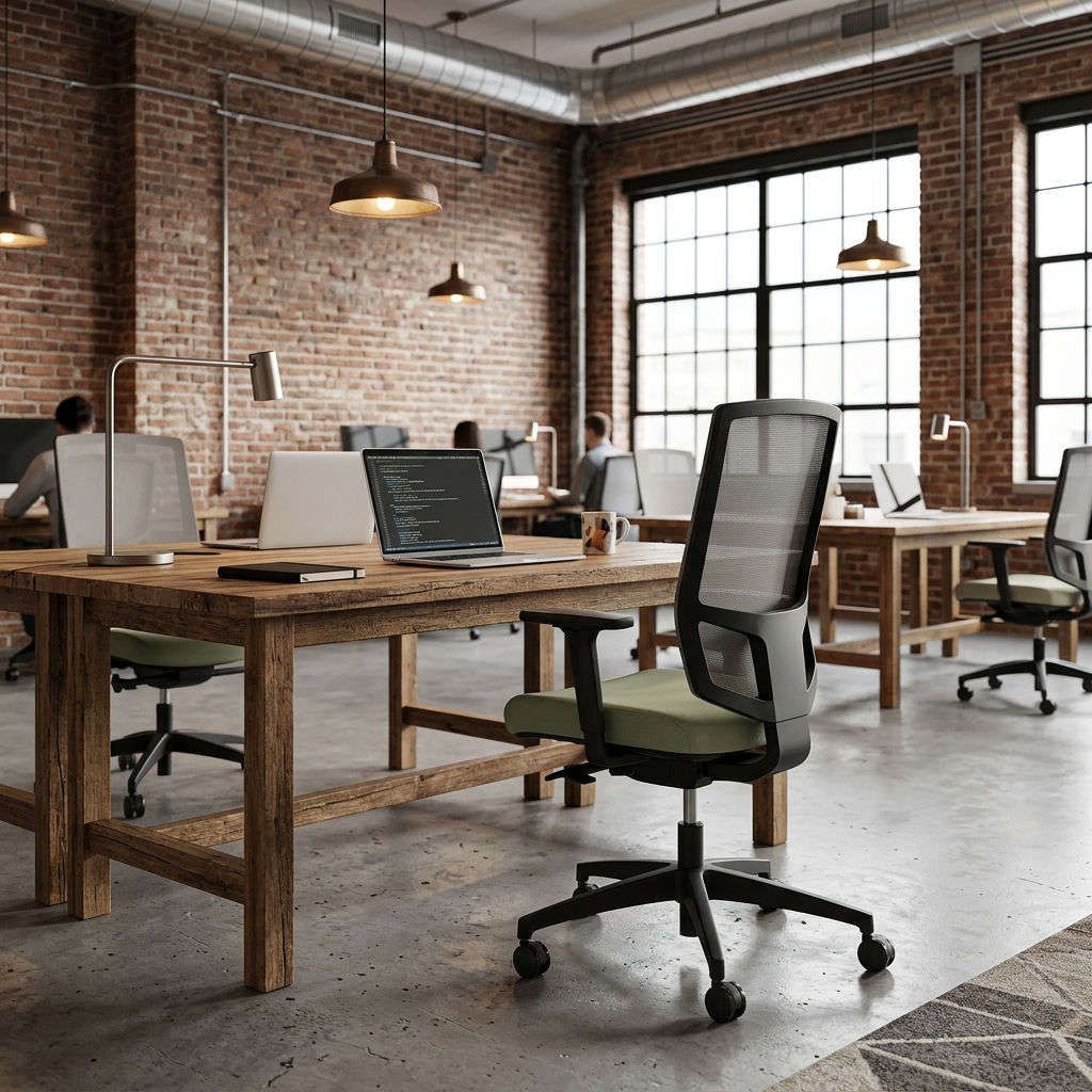 Detailansicht der Einstellfunktionen und der ergonomischen Netzrückenlehne