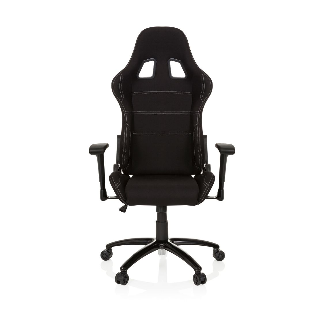 Gamingstuhl mit Stoffbezug in Schwarz