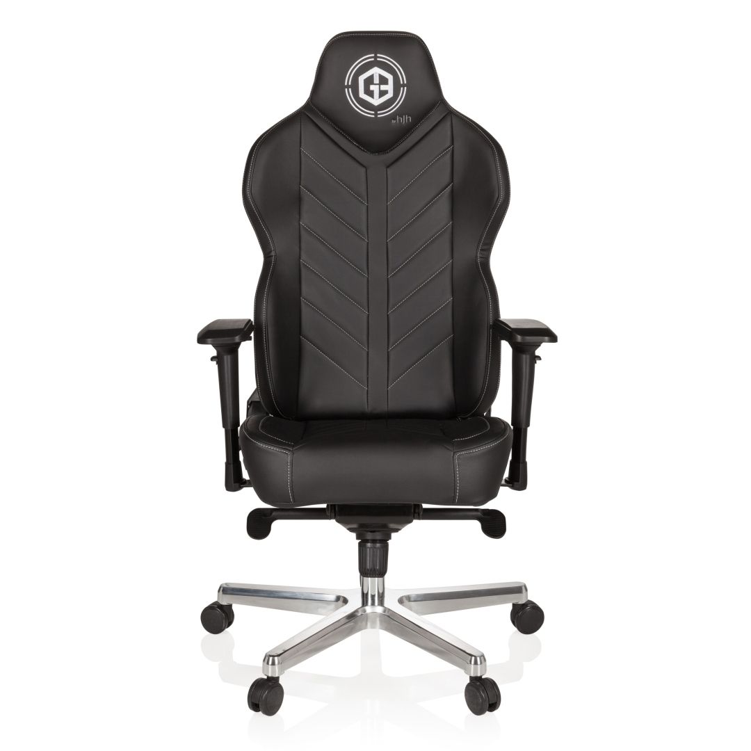 Belastbarer Gamingstuhl in Kunstleder Schwarz