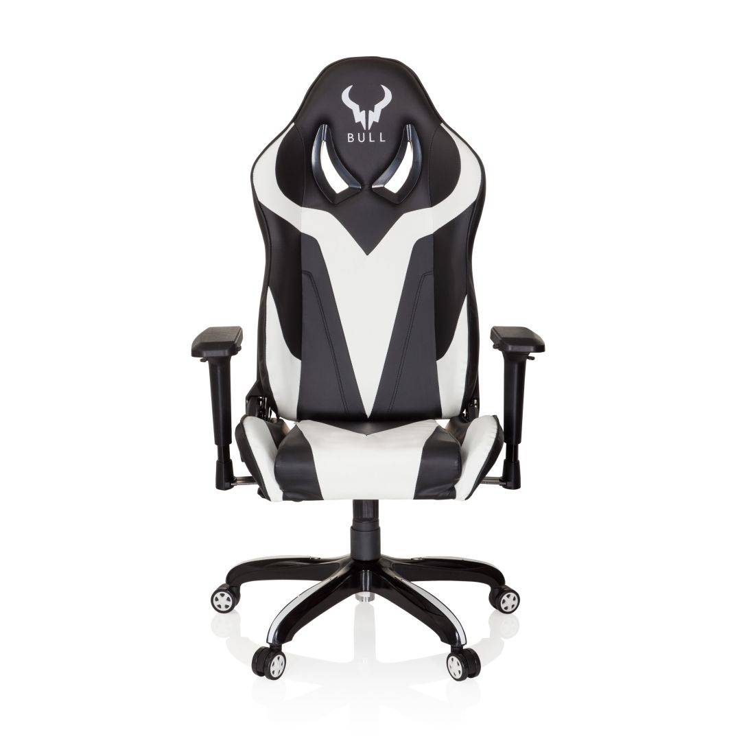 Gamingstuhl in Kunstleder Schwarz-Weiß