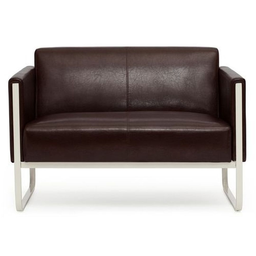 Loungesofa als Zweisitzer in Kunstleder Braun