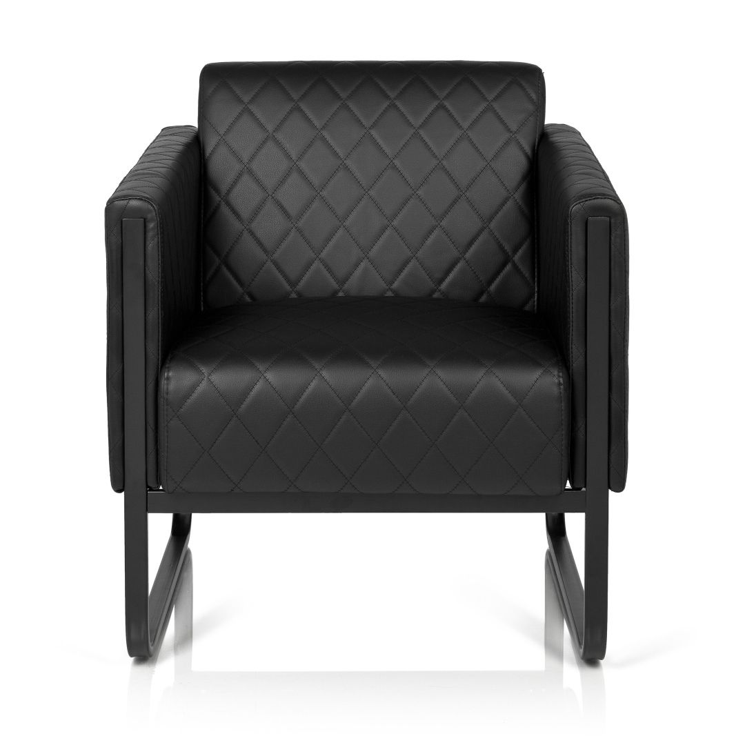 Loungesessel in Kunstleder Schwarz