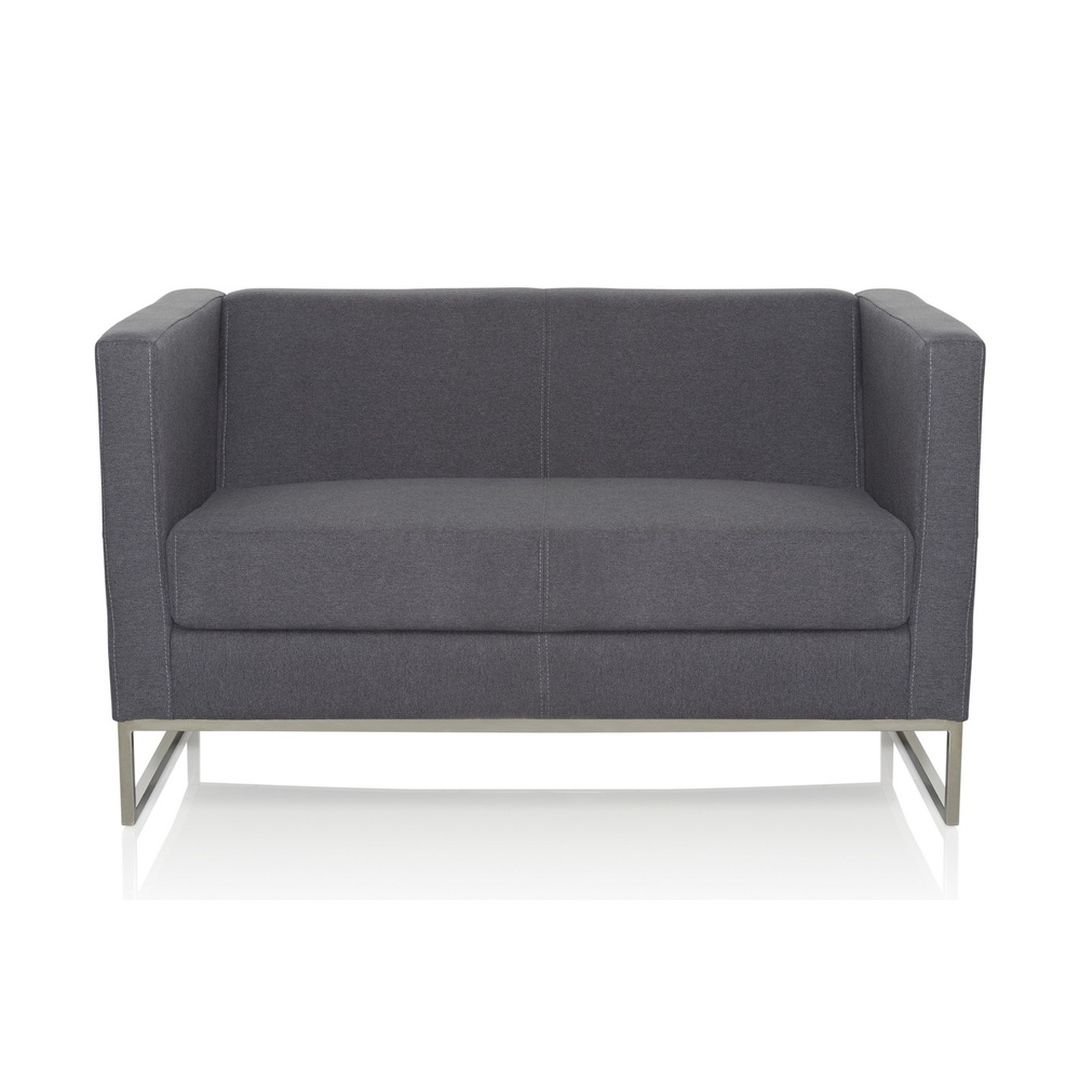 Loungesofa als Zweisitzer mit Stoffbezug in Dunkelgrau