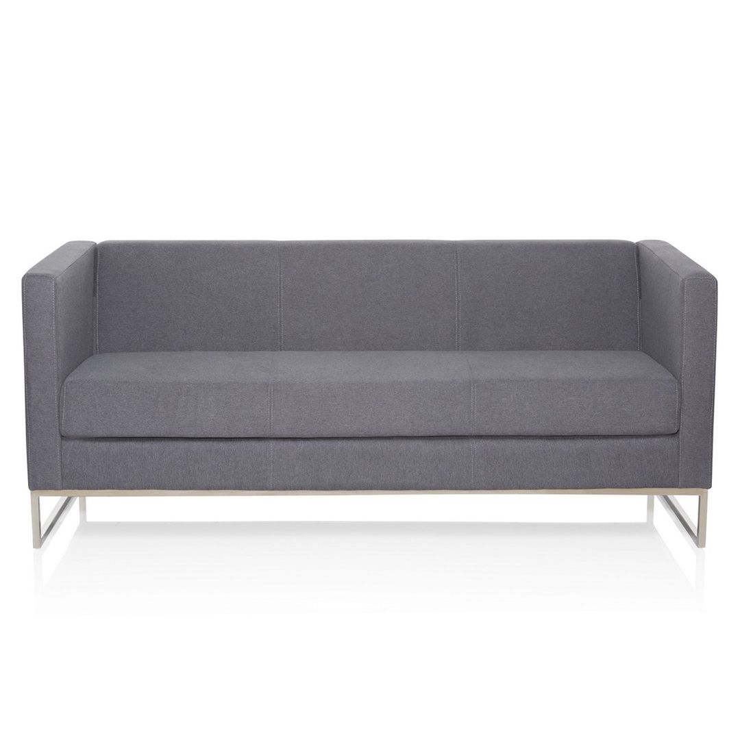 Loungesofa als Dreisitzer mit Stoffbezug in Dunkelgrau