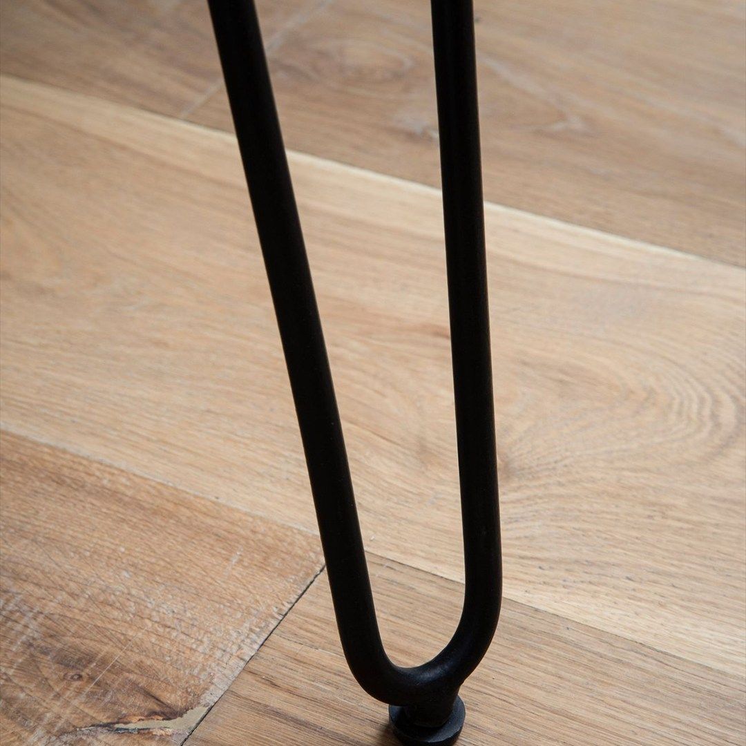 Schreibtisch Akazie Massivholz Haarnadelbeine 150 x 36 cm - Schwarz von Wohnling - Produktbild 4 von 5