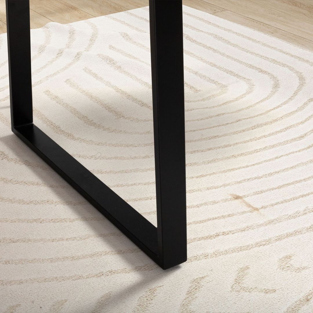 Schreibtisch Taiga Akazie Baumkante mit Trapezbeinen - Schwarz von Wohnling - Produktbild 5 von 6