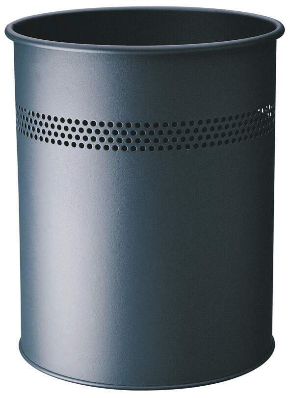 Durable Papierkorb Metall 15 l rund mit Perforation 30 mm