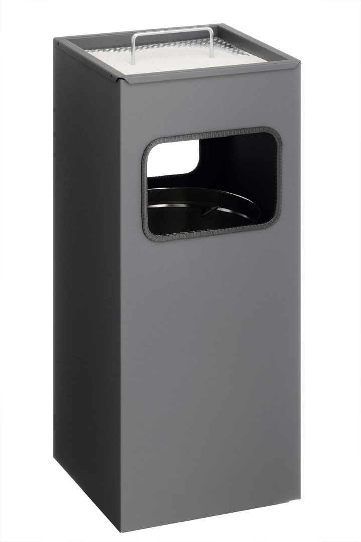 Durable Papierkorb Metall 17 l eckig mit Ascher