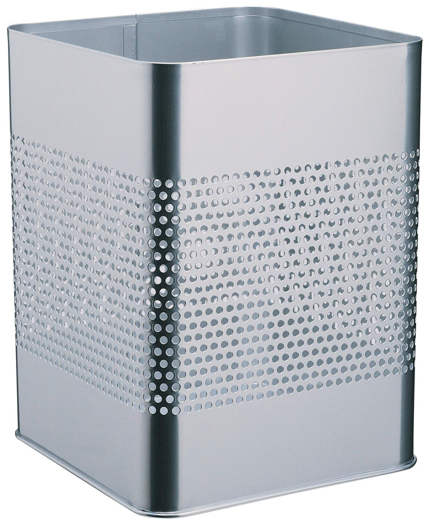 Durable Papierkorb Metall 18,5 l eckig mit Perforation 165 mm