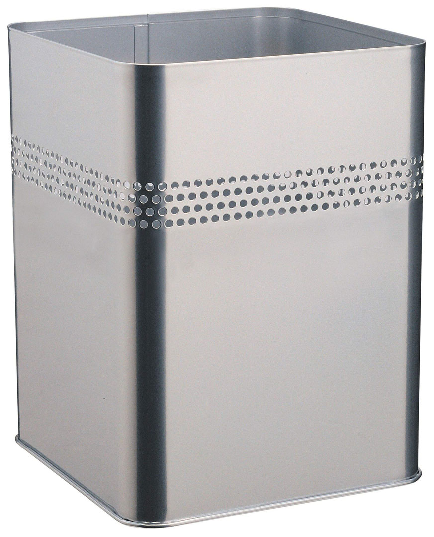 Durable Papierkorb Metall 18,5 l eckig mit Perforation 30 mm