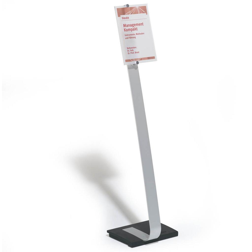 Durable Informationständer Crystal A4 - Silber