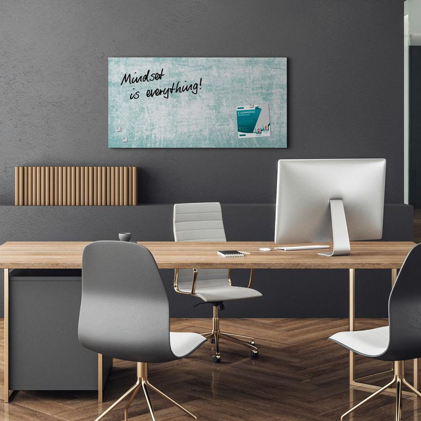 Glas-Magnettafel Artverum Turquoise Wall mit matter Struktur-Oberfläche