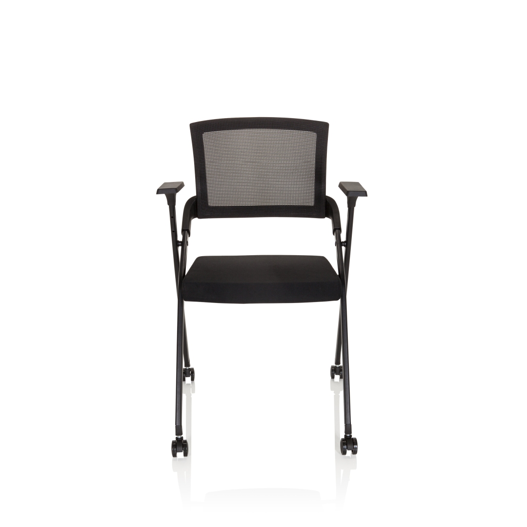 HJH Besucherstuhl Klappstuhl PRIORITY II Netzstoff Stoff schwarz