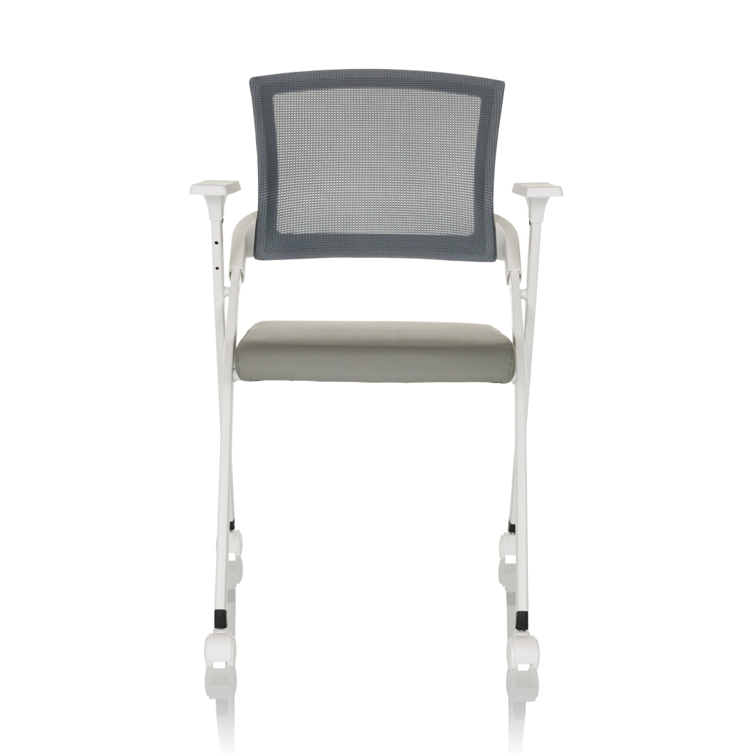HJH Besucherstuhl Klappstuhl PRIORITY II W Netzstoff PU grau