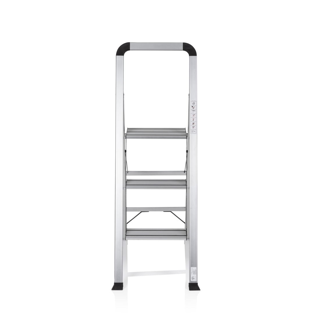 HJH Klappleiter SOLID V Aluminium/Schwarz 3 Stufen