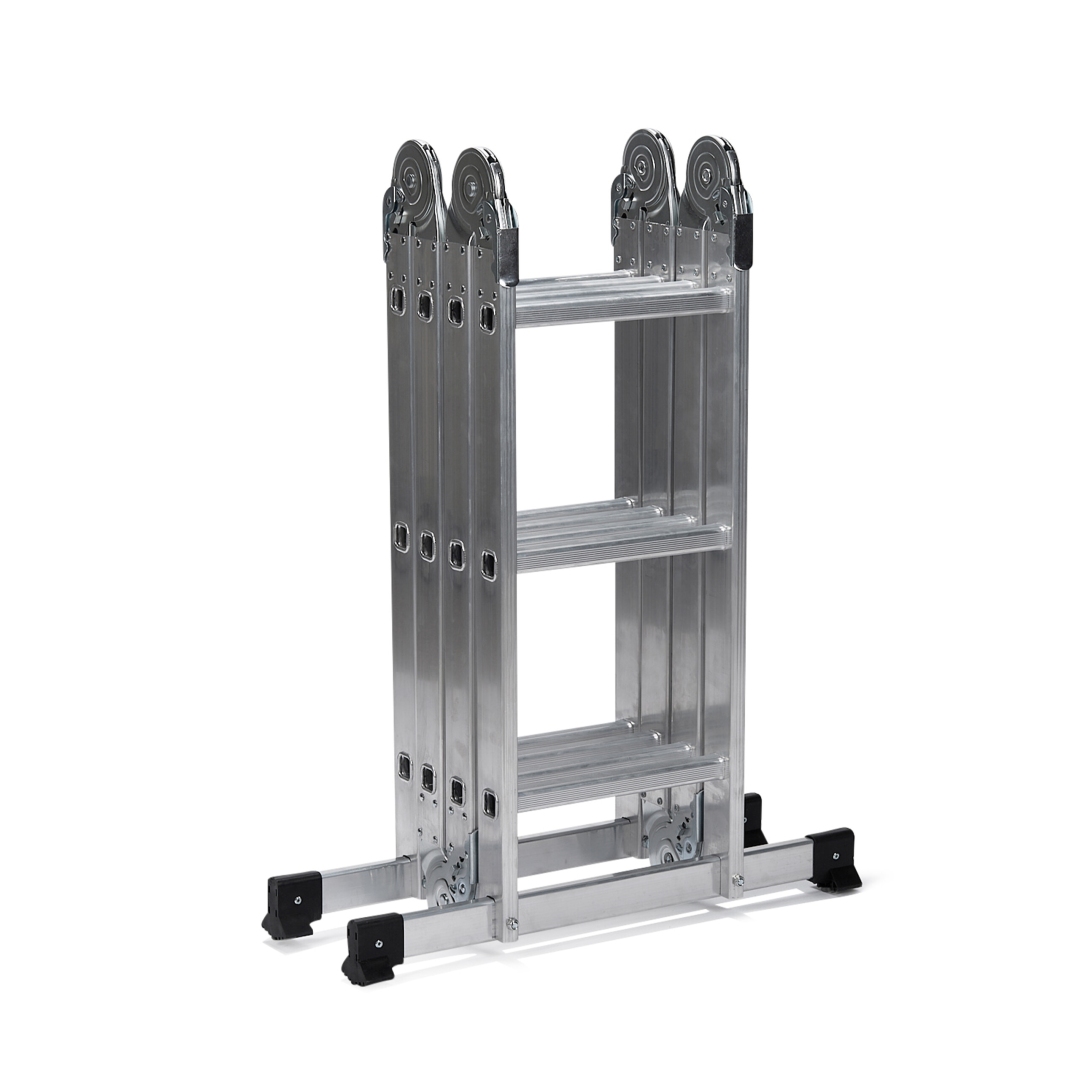 HJH Mehrzweckleiter SOLID W3 Aluminium mit Stahlplattform silber
