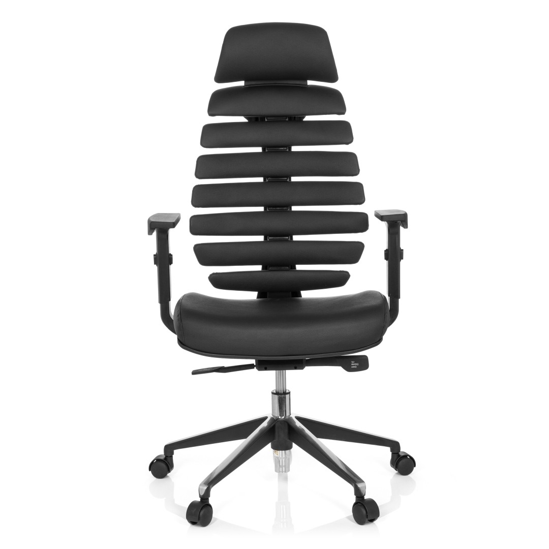 HJH Bürostuhl Drehstuhl ERGO LINE II PRO Leder schwarz