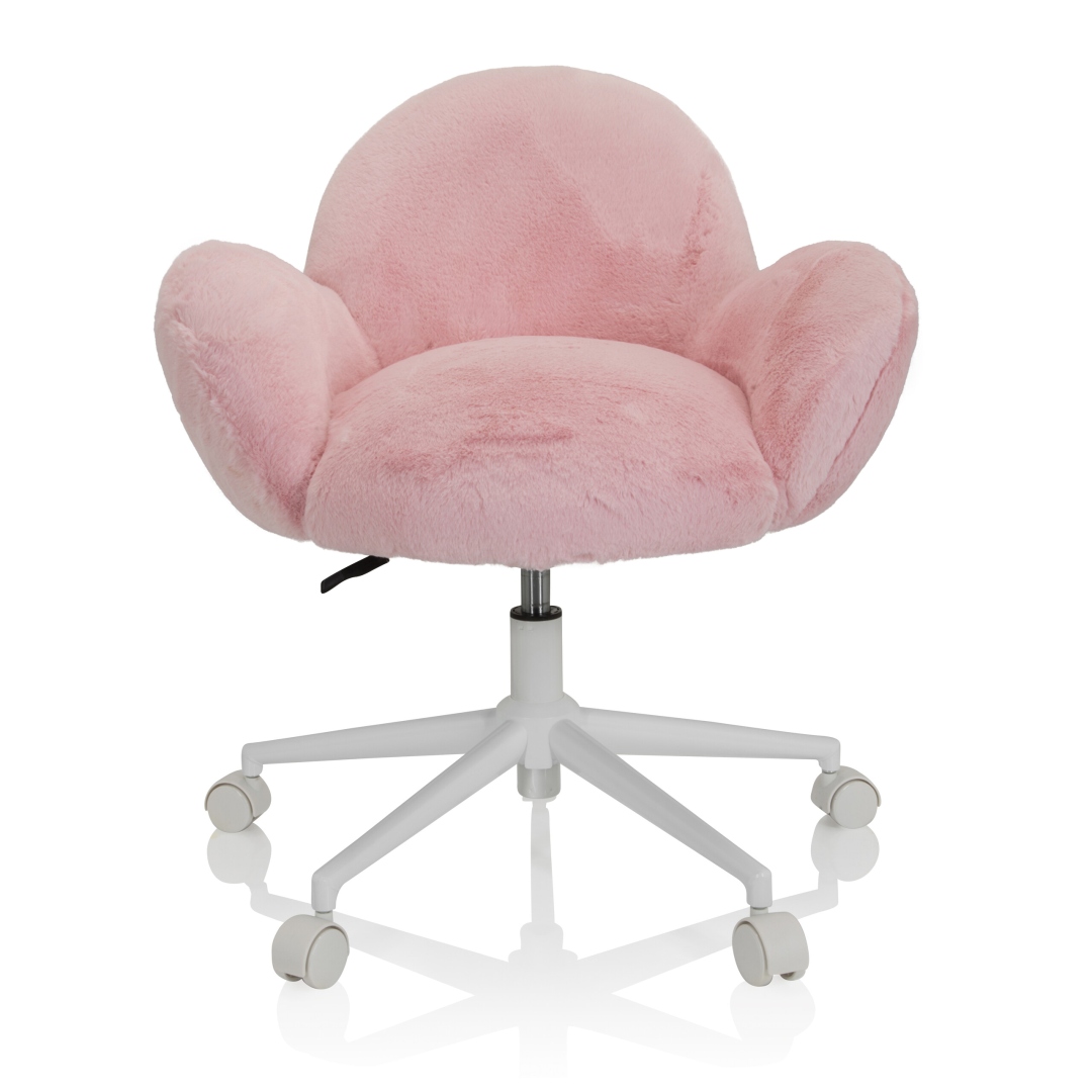 HJH Kinderstuhl Kinderschreibtischstuhl KID TEDDY Kunstfell rosa