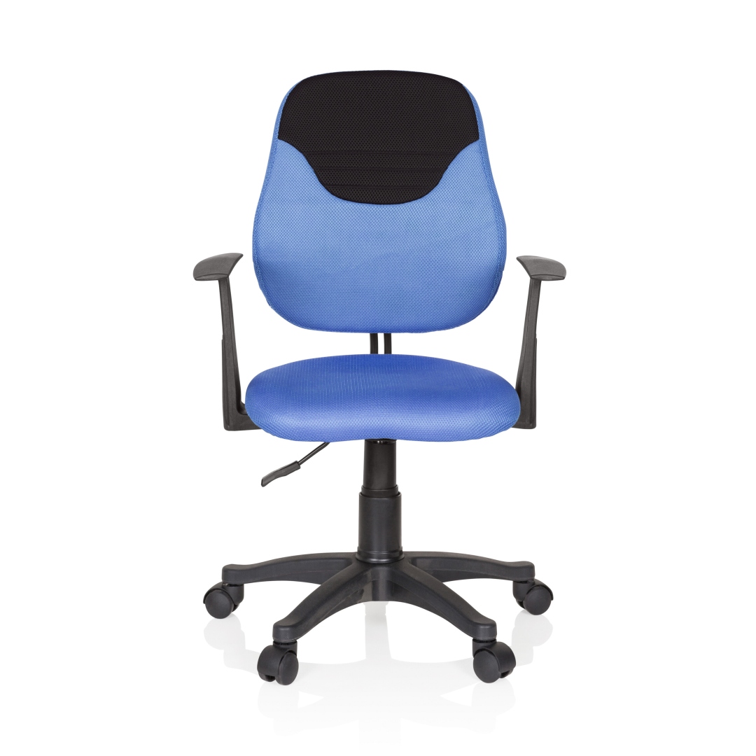 HJH Kinder Bürostuhl Drehstuhl KIDDY STYLE Stoff blau/schwarz
