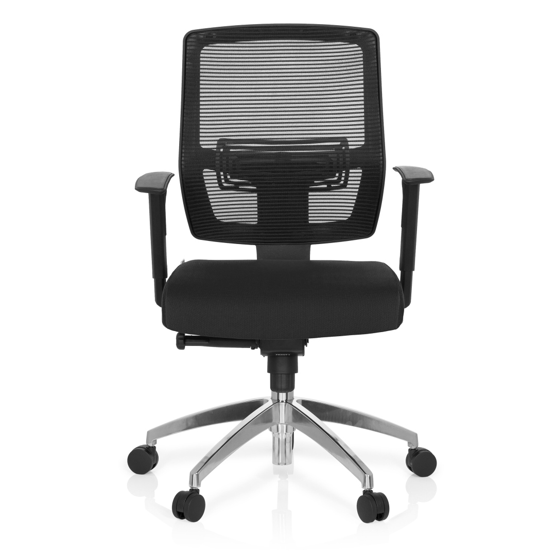 HJH Bürostuhl Drehstuhl NET 90 Netzstoff/Stoff schwarz/schwarz