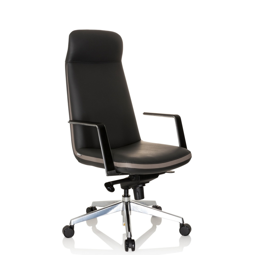 HJH Bürostuhl Chefsessel ATMOS Kunstleder grau beige