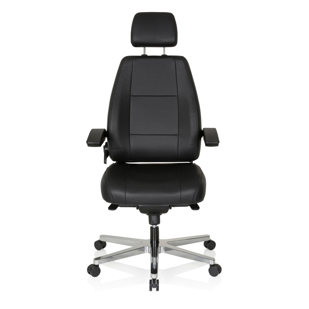 HJH Arbeitsstuhl Chefsessel 24 HOURS Leder schwarz