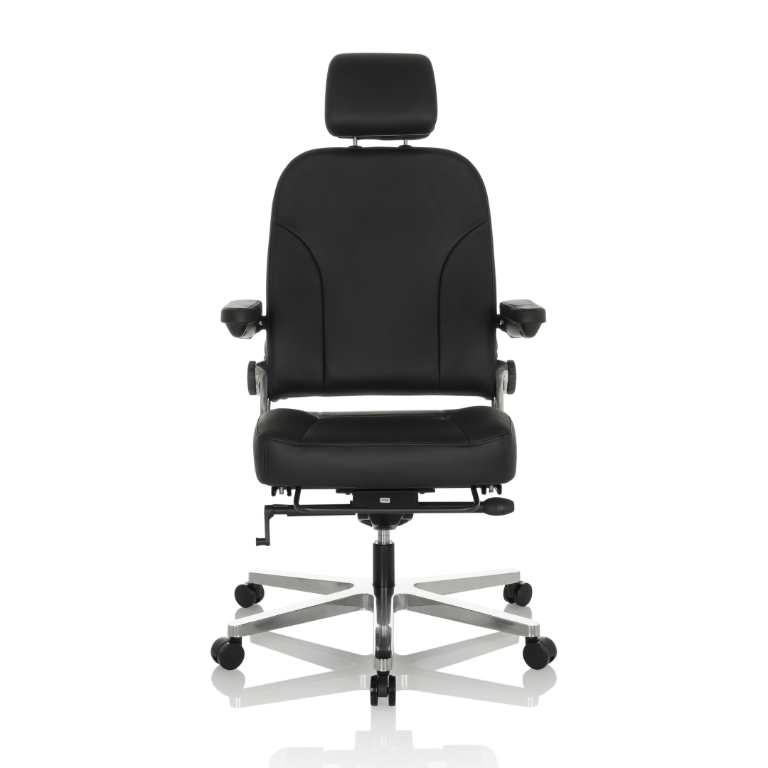HJH Bürostuhl Chefsessel 24 HOURS F Leder schwarz