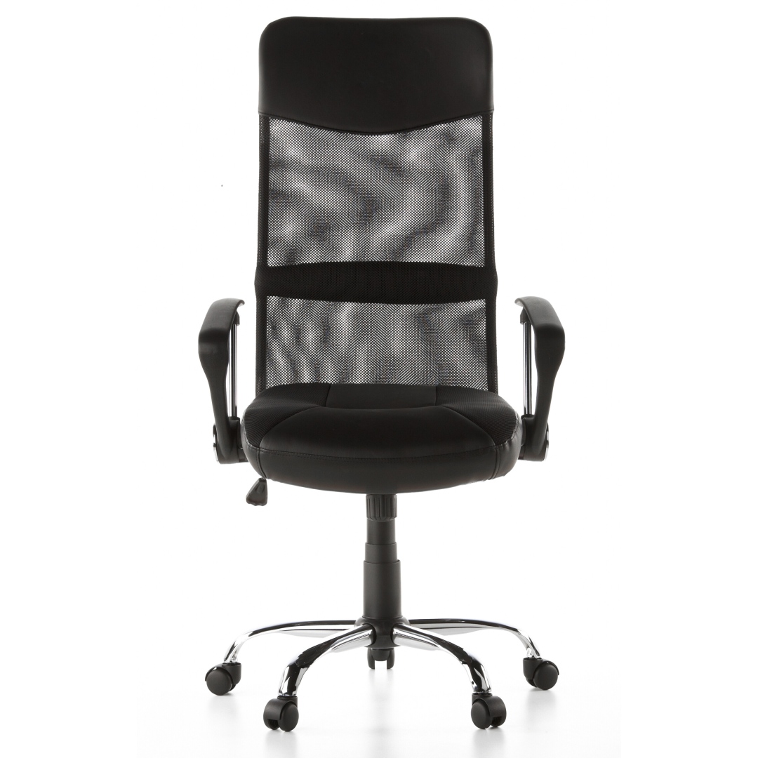HJH Bürostuhl Chefsessel STRYKA Netz Kunstleder schwarz