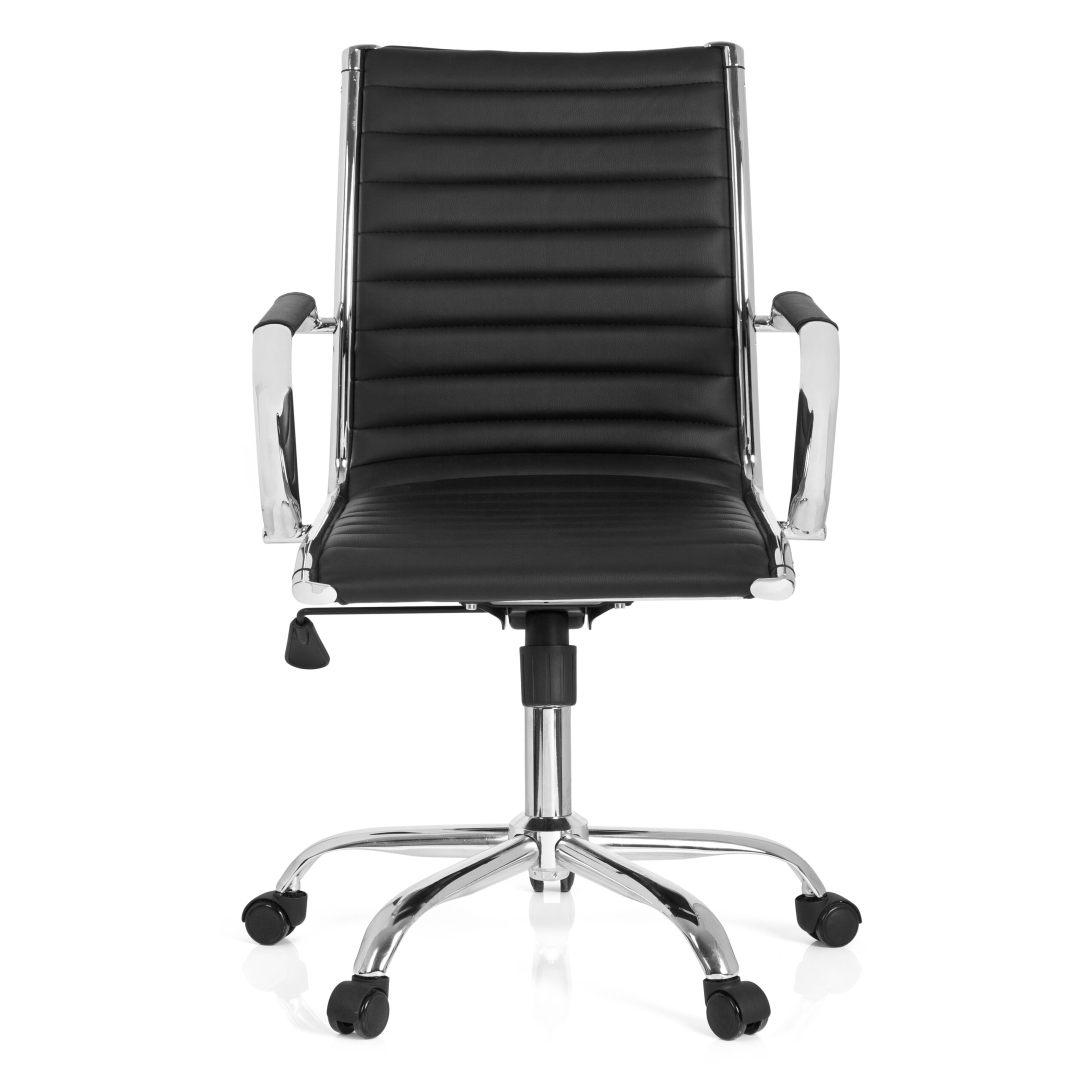 HJH Bürostuhl Chefsessel VEMONA 10 PU schwarz Chrom
