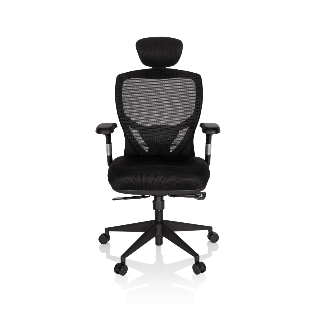 HJH Bürostuhl Chefsessel VENUS BASE Sitz Stoff Rücken Netz