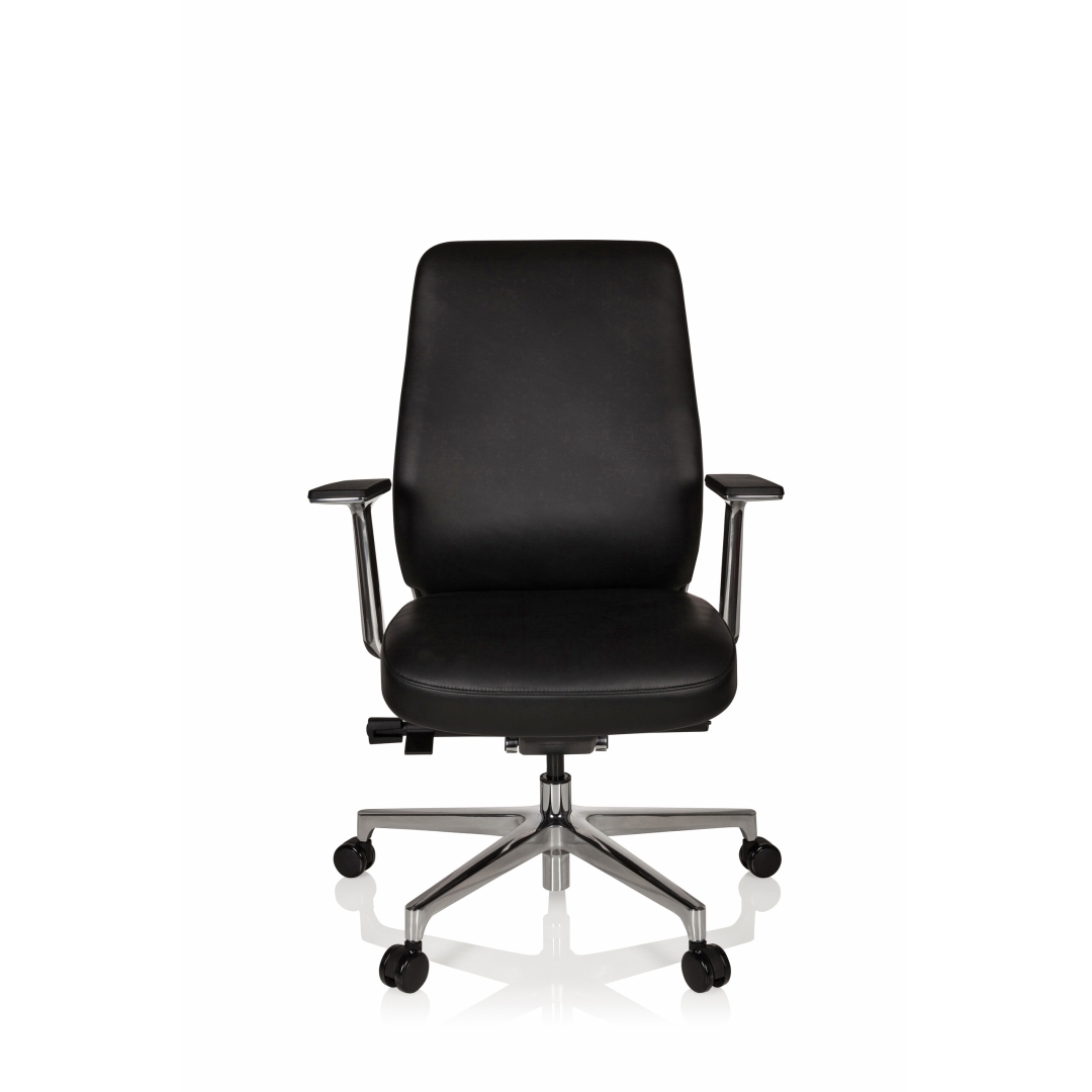 HJH Bürostuhl Chefsessel VERMONT Leder schwarz