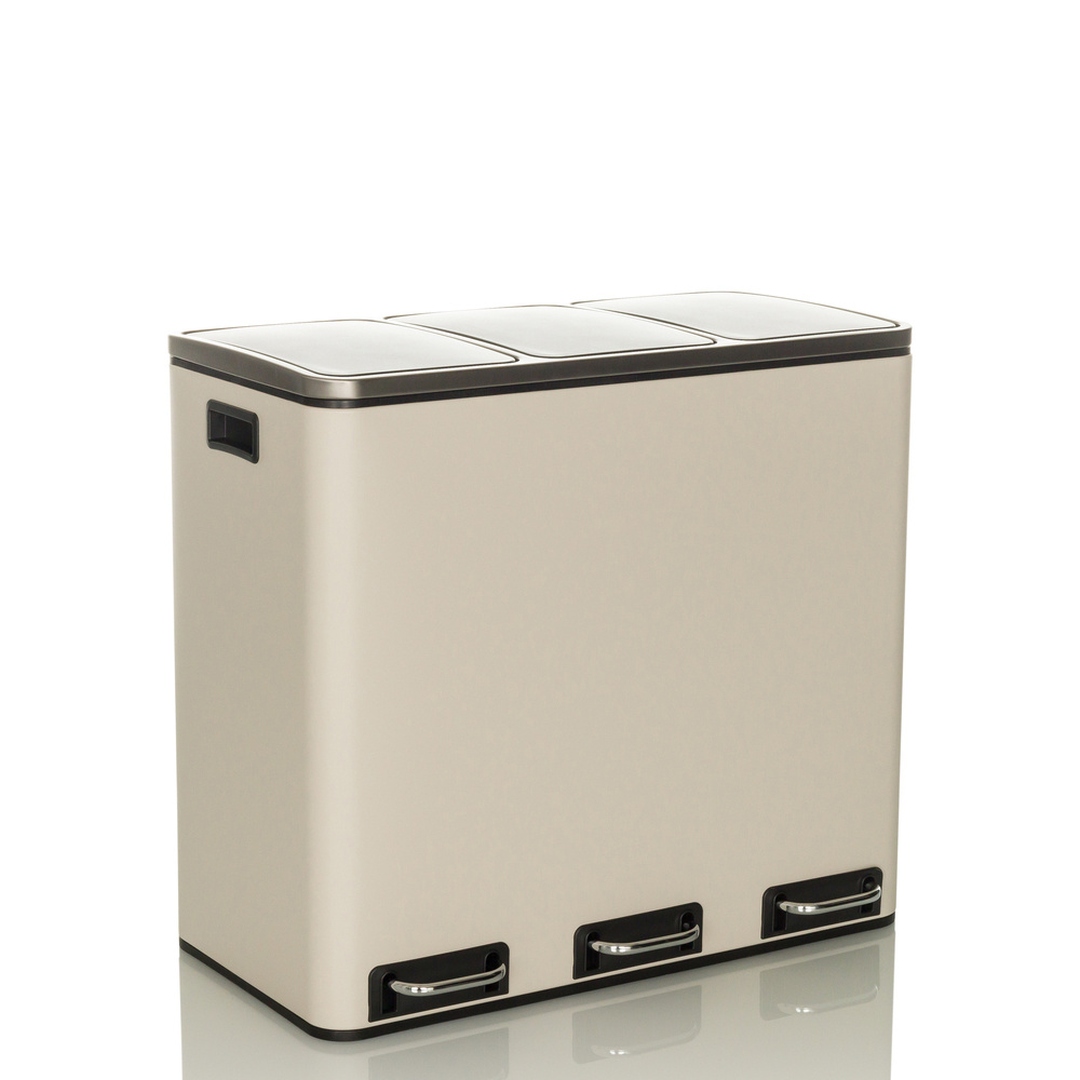 HJH Abfallsammler Mülltrennsystem CLEAN IX 54L (3x18L) Stahl
