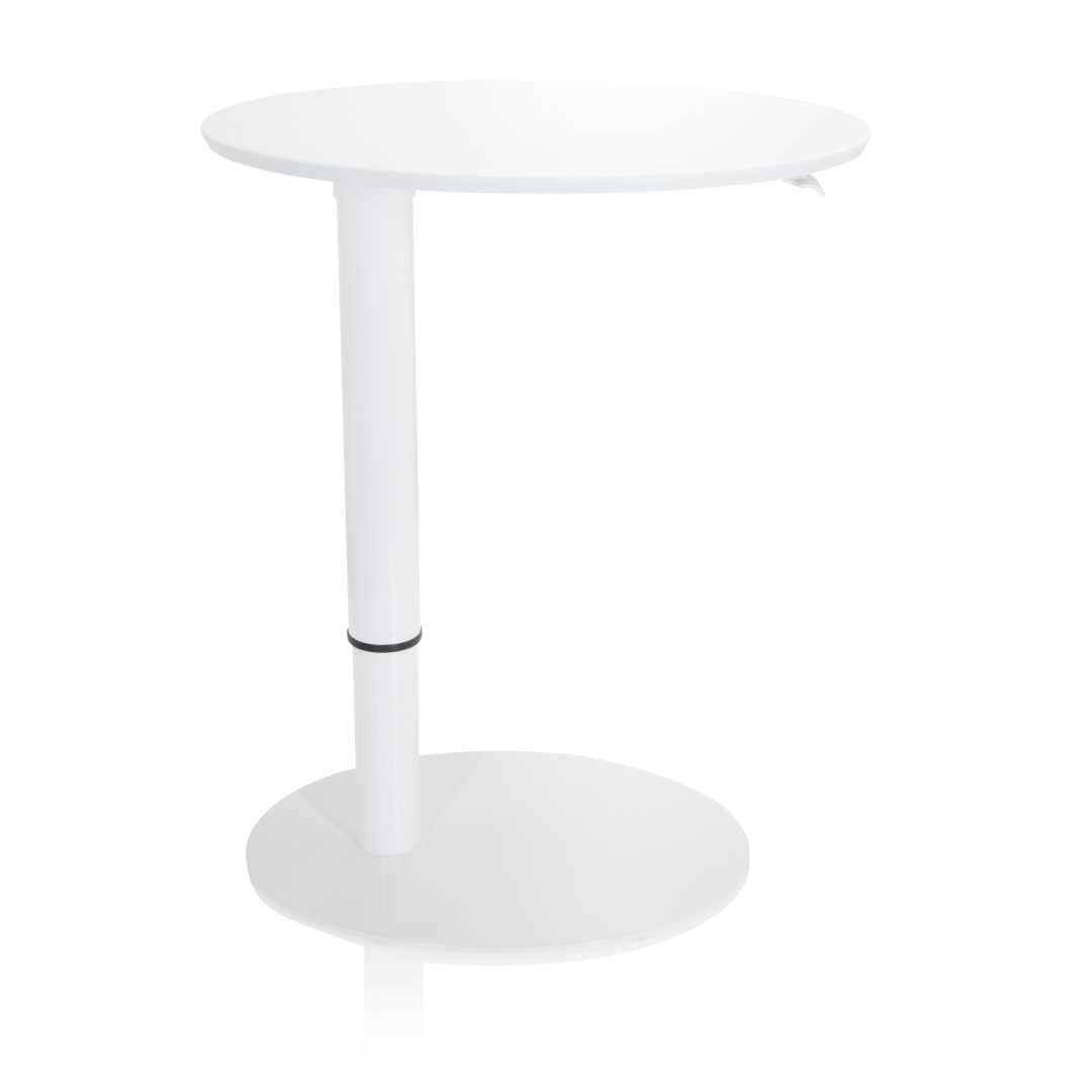 HJH Stehtisch Beistelltisch STAND III 65 x 50 cm oval weiß