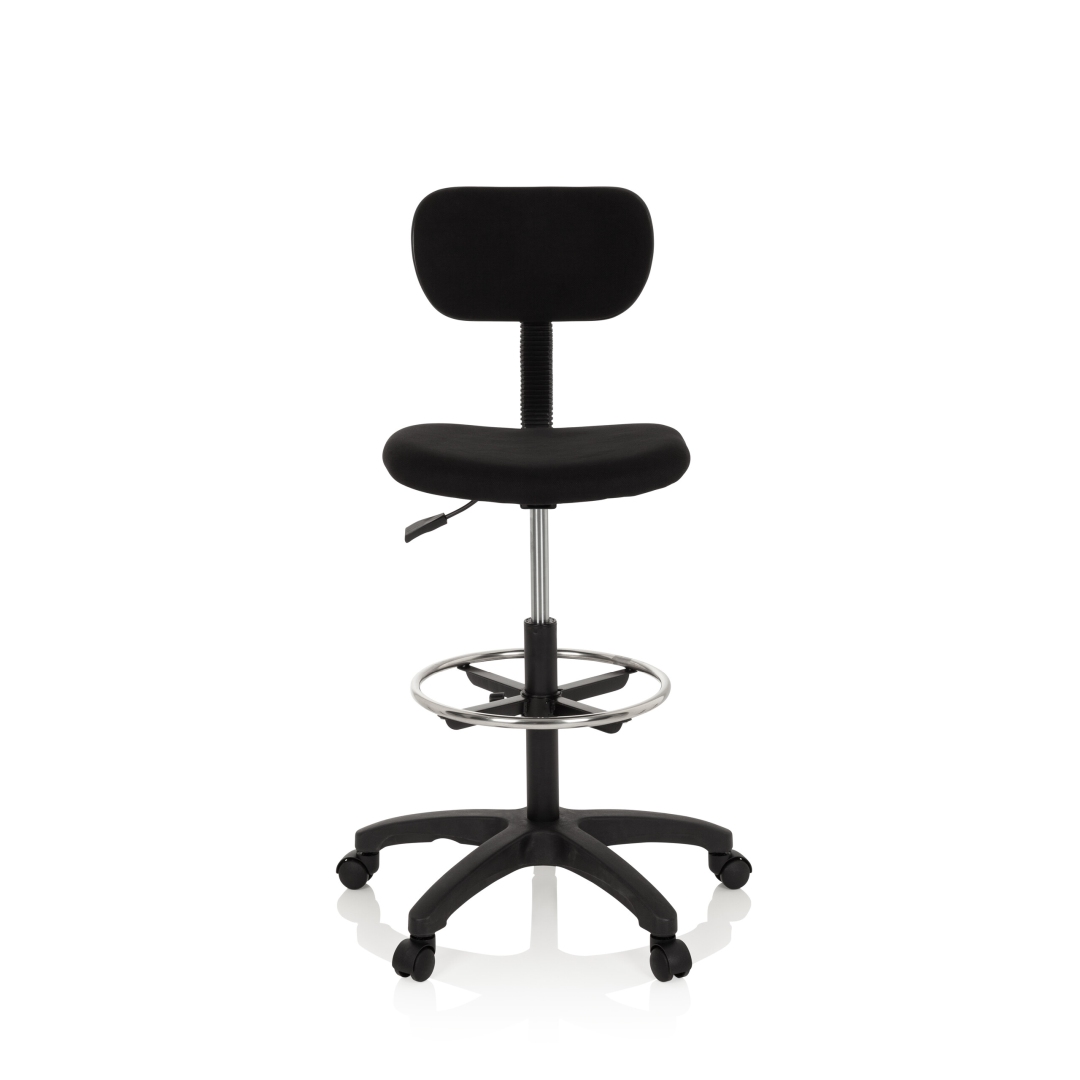 HJH Arbeitsstuhl Arbeitshocker TOP WORK 05 Stoff schwarz