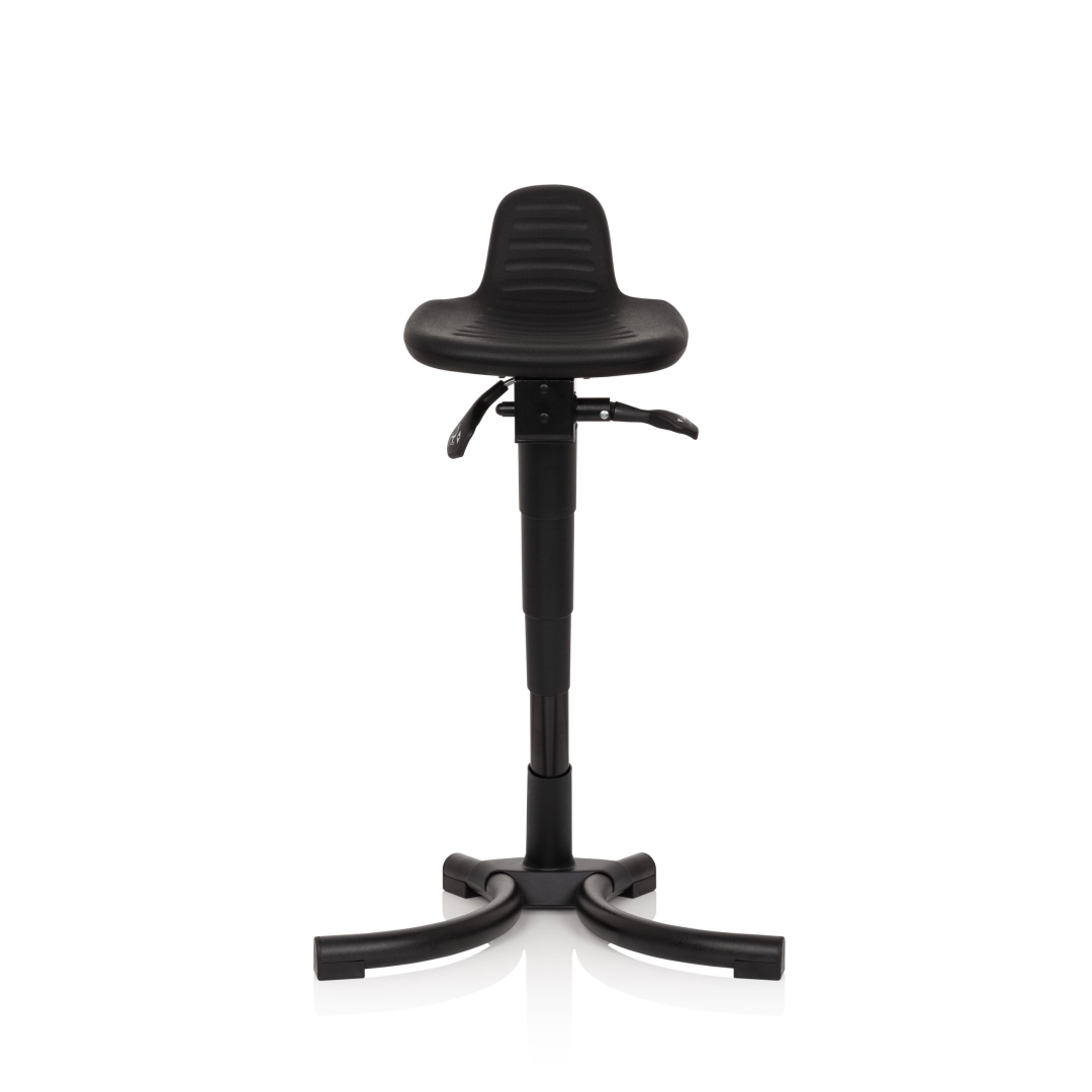 HJH Stehhilfe Arbeitsstuhl TOP WORK 34 PU schwarz Schaum Metallgestell