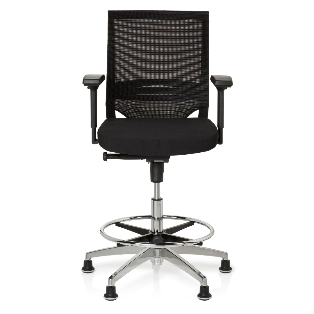 HJH Arbeitsstuhl Counterstuhl TOP WORK 77 Netzstoff schwarz