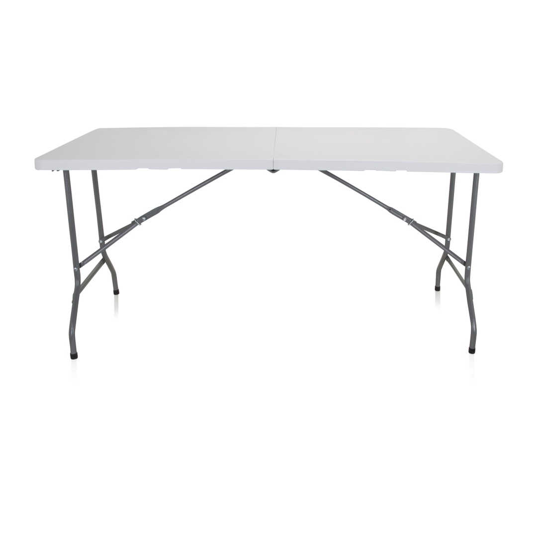 HJH Präsentationstisch Konferenztisch EASY UP MULTI II 152 x 70 cm klappbar Kunststoff weiß