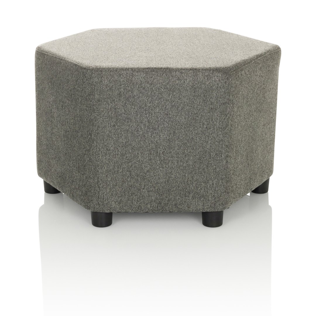 HJH Lounge Hocker Pouf BAREO Stoff grau